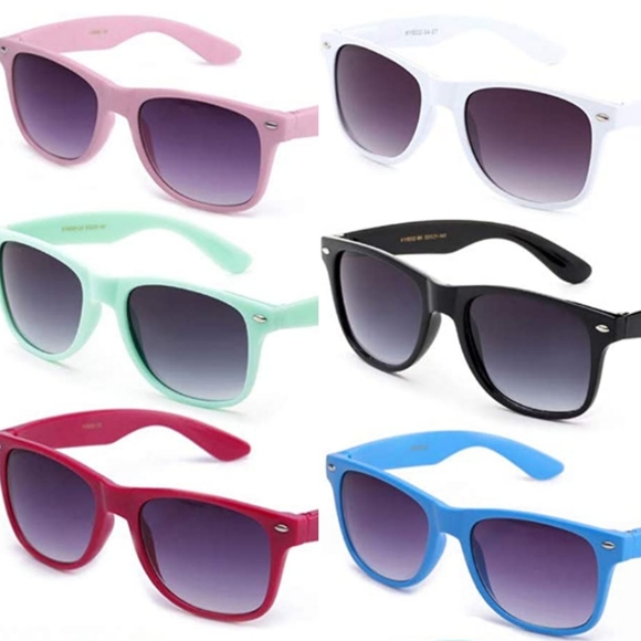 Dark Blue Retro 80's Style Color Sunglasses - Picture 3 of 4